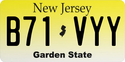 NJ license plate B71VYY