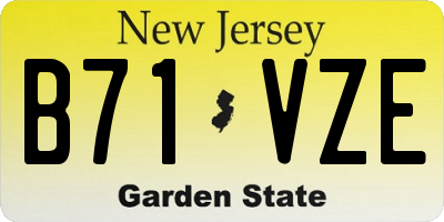 NJ license plate B71VZE