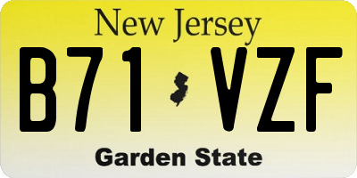 NJ license plate B71VZF