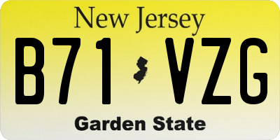 NJ license plate B71VZG