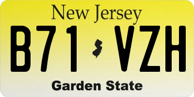 NJ license plate B71VZH