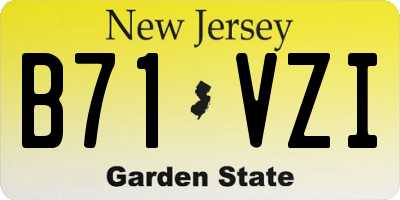 NJ license plate B71VZI
