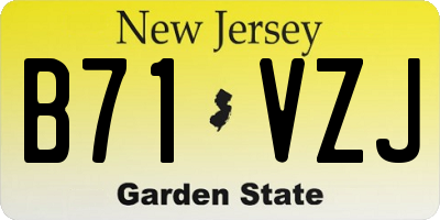 NJ license plate B71VZJ