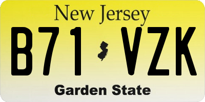 NJ license plate B71VZK