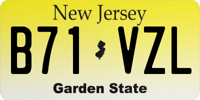 NJ license plate B71VZL