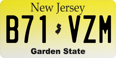 NJ license plate B71VZM
