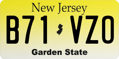 NJ license plate B71VZO