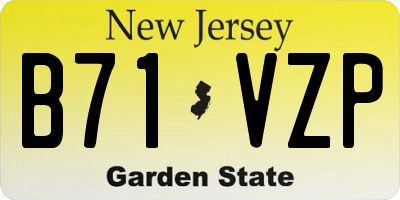 NJ license plate B71VZP