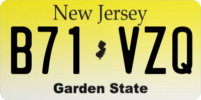NJ license plate B71VZQ