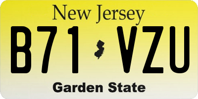 NJ license plate B71VZU