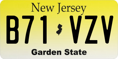 NJ license plate B71VZV
