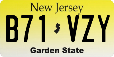 NJ license plate B71VZY