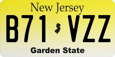 NJ license plate B71VZZ