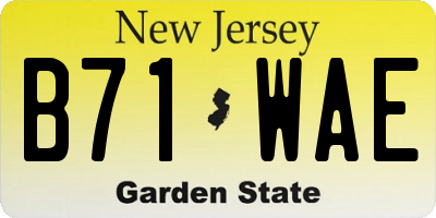 NJ license plate B71WAE