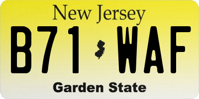NJ license plate B71WAF