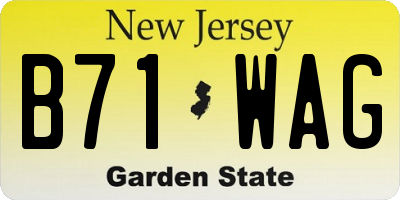 NJ license plate B71WAG