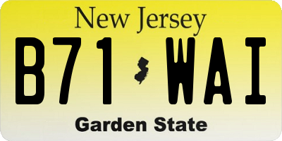 NJ license plate B71WAI