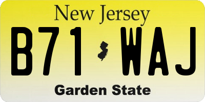 NJ license plate B71WAJ