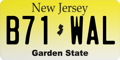 NJ license plate B71WAL