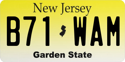 NJ license plate B71WAM