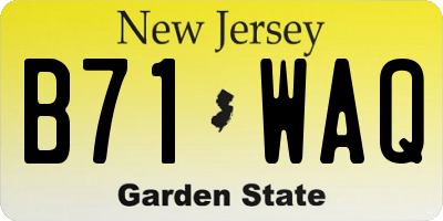 NJ license plate B71WAQ