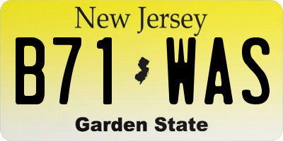 NJ license plate B71WAS