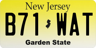 NJ license plate B71WAT