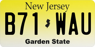 NJ license plate B71WAU