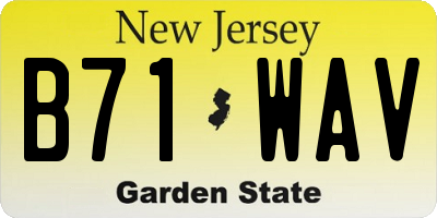 NJ license plate B71WAV