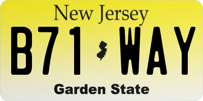NJ license plate B71WAY