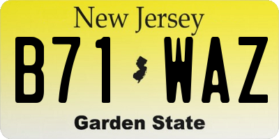 NJ license plate B71WAZ