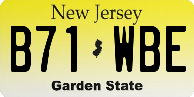 NJ license plate B71WBE