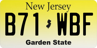 NJ license plate B71WBF