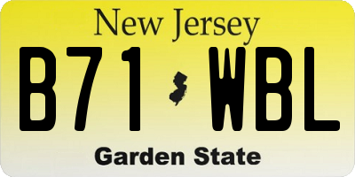 NJ license plate B71WBL