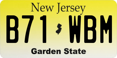 NJ license plate B71WBM