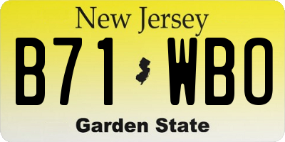 NJ license plate B71WBO