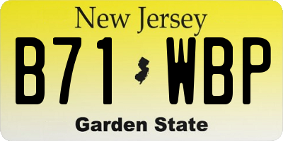 NJ license plate B71WBP
