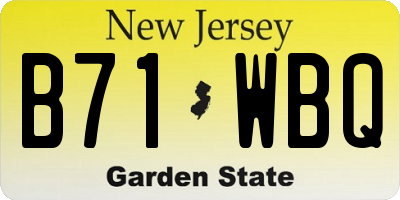 NJ license plate B71WBQ