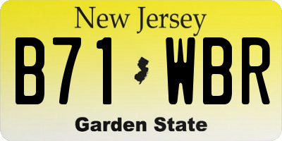 NJ license plate B71WBR
