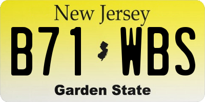 NJ license plate B71WBS