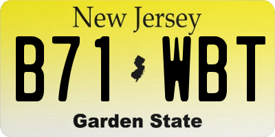 NJ license plate B71WBT