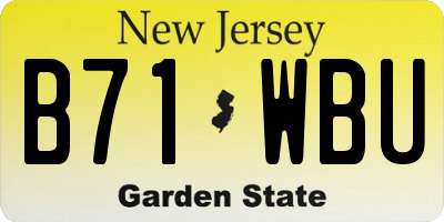 NJ license plate B71WBU