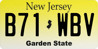 NJ license plate B71WBV