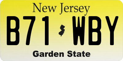 NJ license plate B71WBY