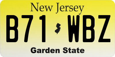 NJ license plate B71WBZ