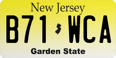 NJ license plate B71WCA