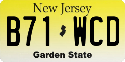 NJ license plate B71WCD