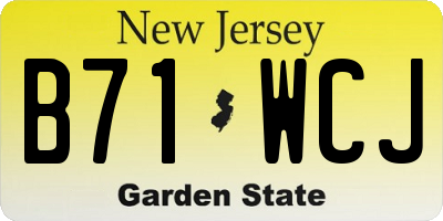 NJ license plate B71WCJ
