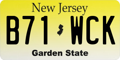 NJ license plate B71WCK