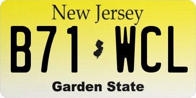 NJ license plate B71WCL